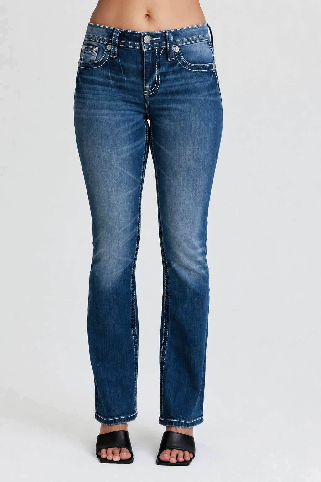 Miss Me Stars and Wings Mid-Rise Bootcut Jeans 32"
