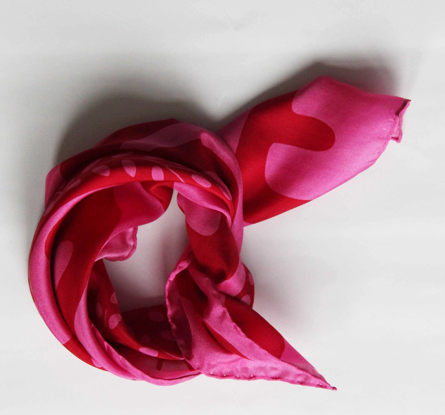 Mini Peace and Love Fuchsia Silk Scarf