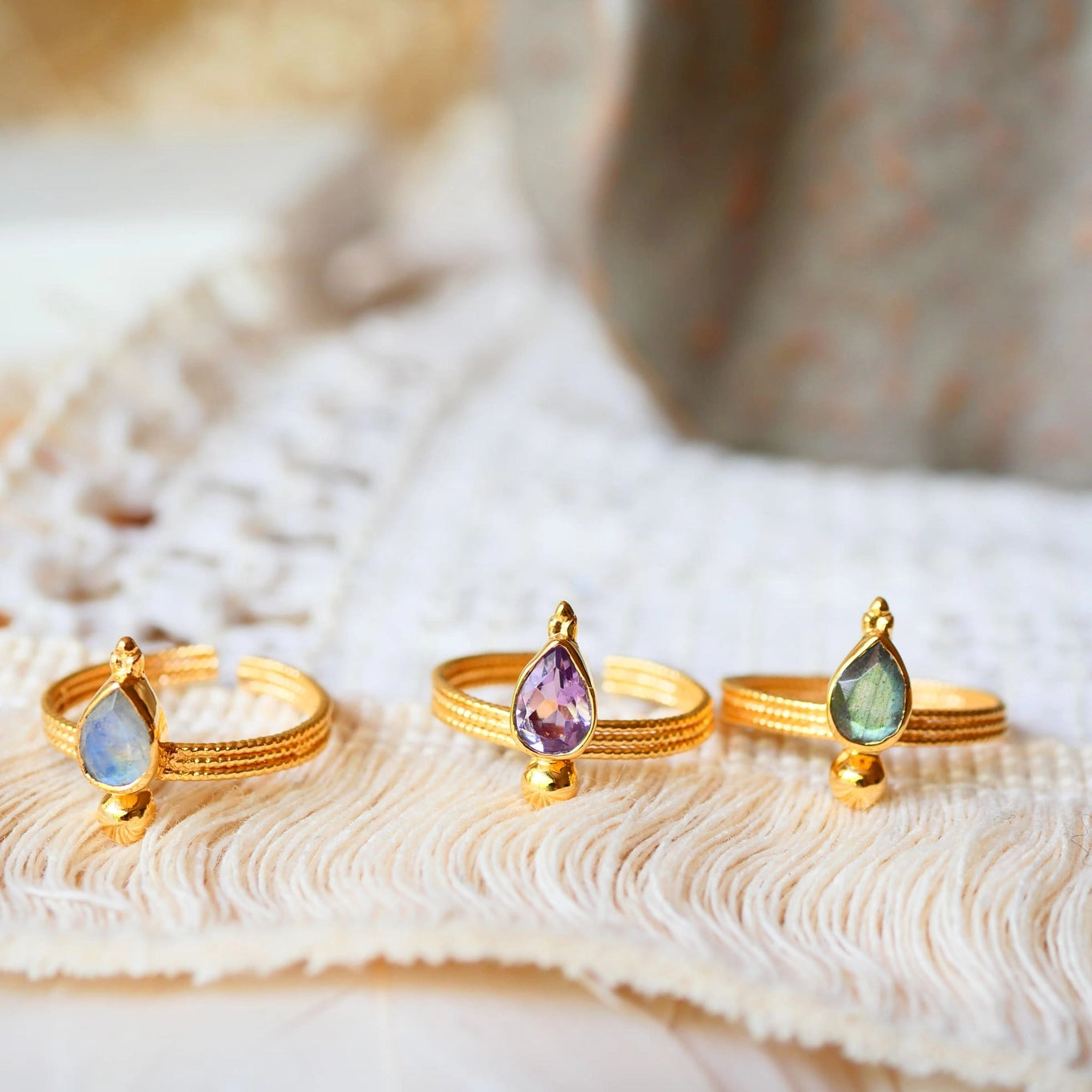 Soma Adjustable Moonstone Ring – Moonlight