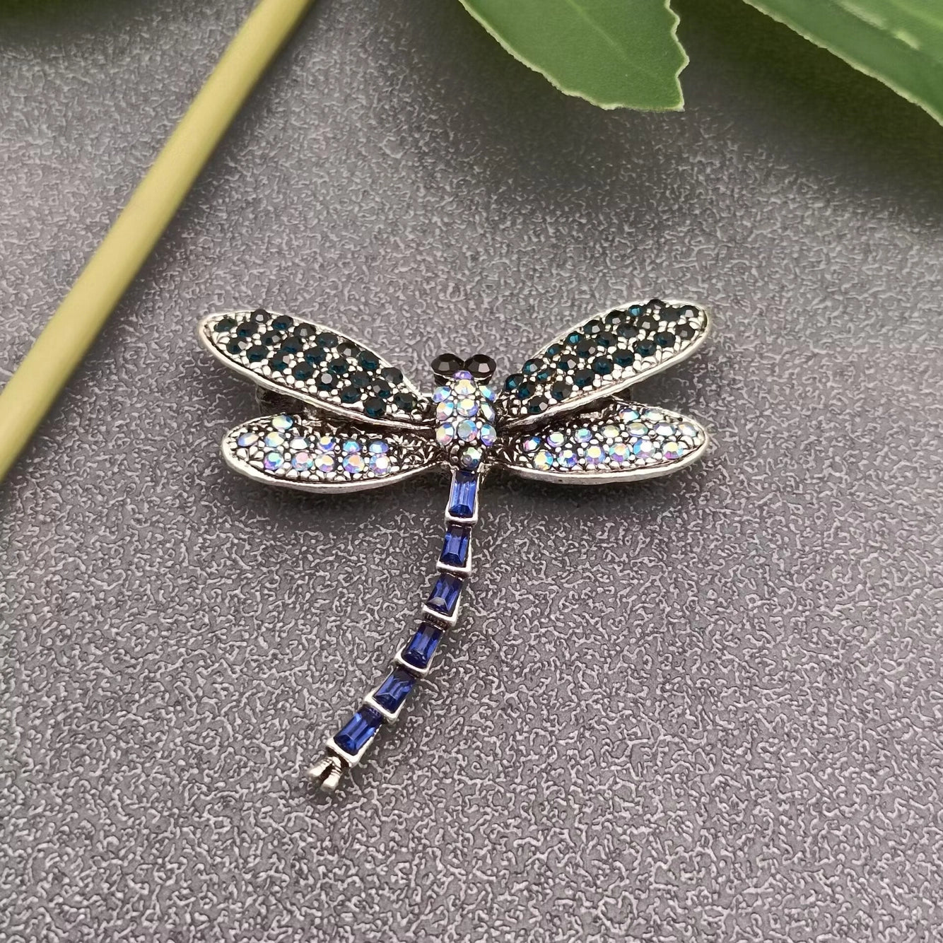 Rhinestone Dragonfly Brooch