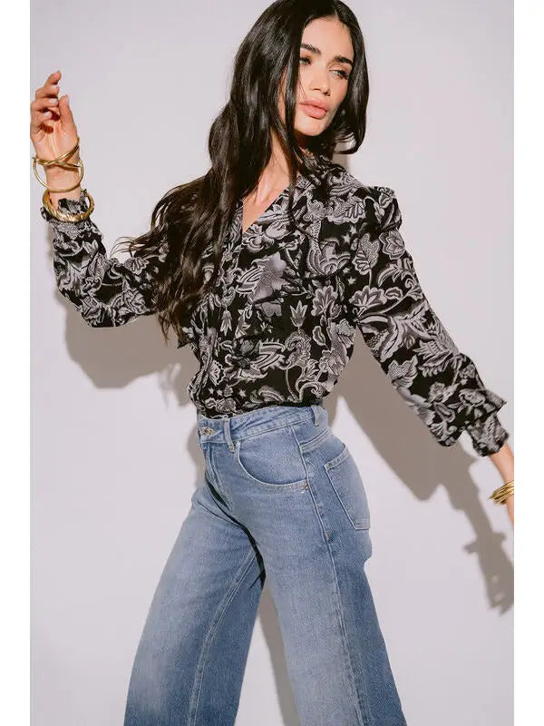 Verona Black & White Blouse