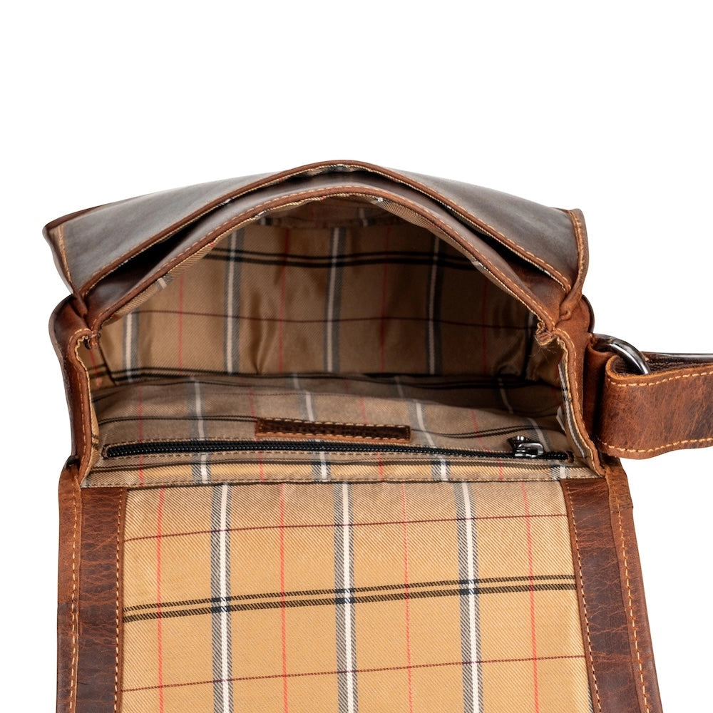 Brown Lennon Crossbody Bag - Full-Grain Leather Shoulder Bag