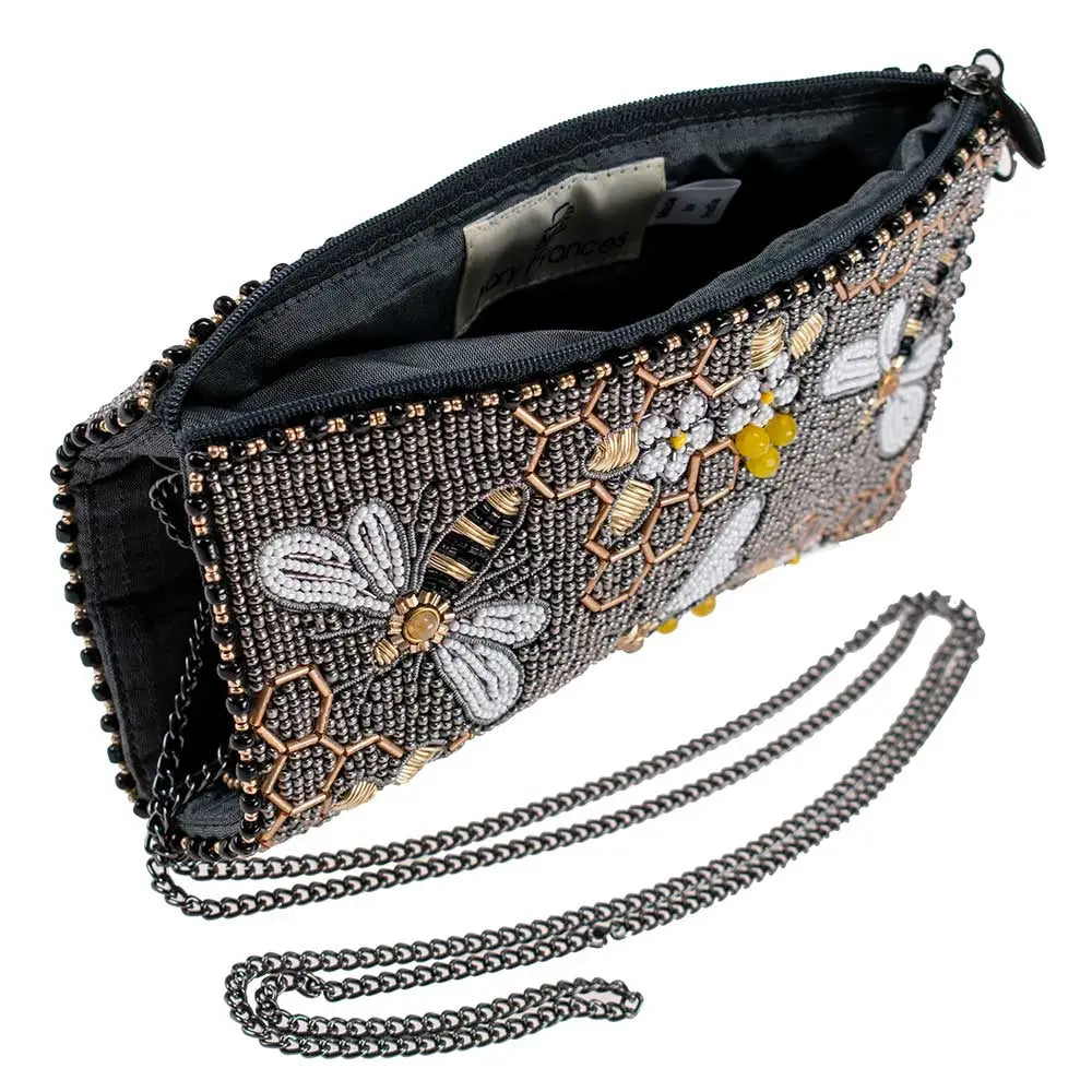 Bee Awesome Hand-Beaded Crossbody Bag