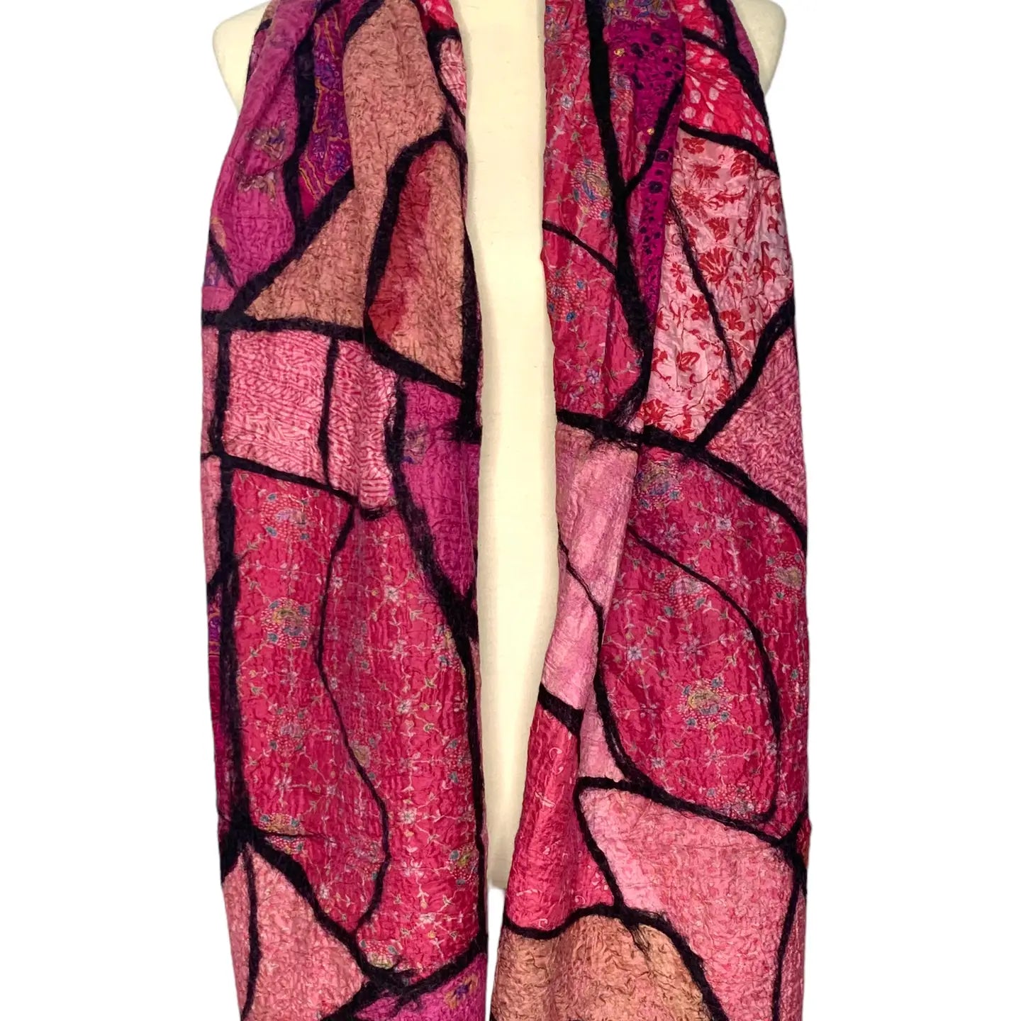 Sari Patchwork Scarf - Pink