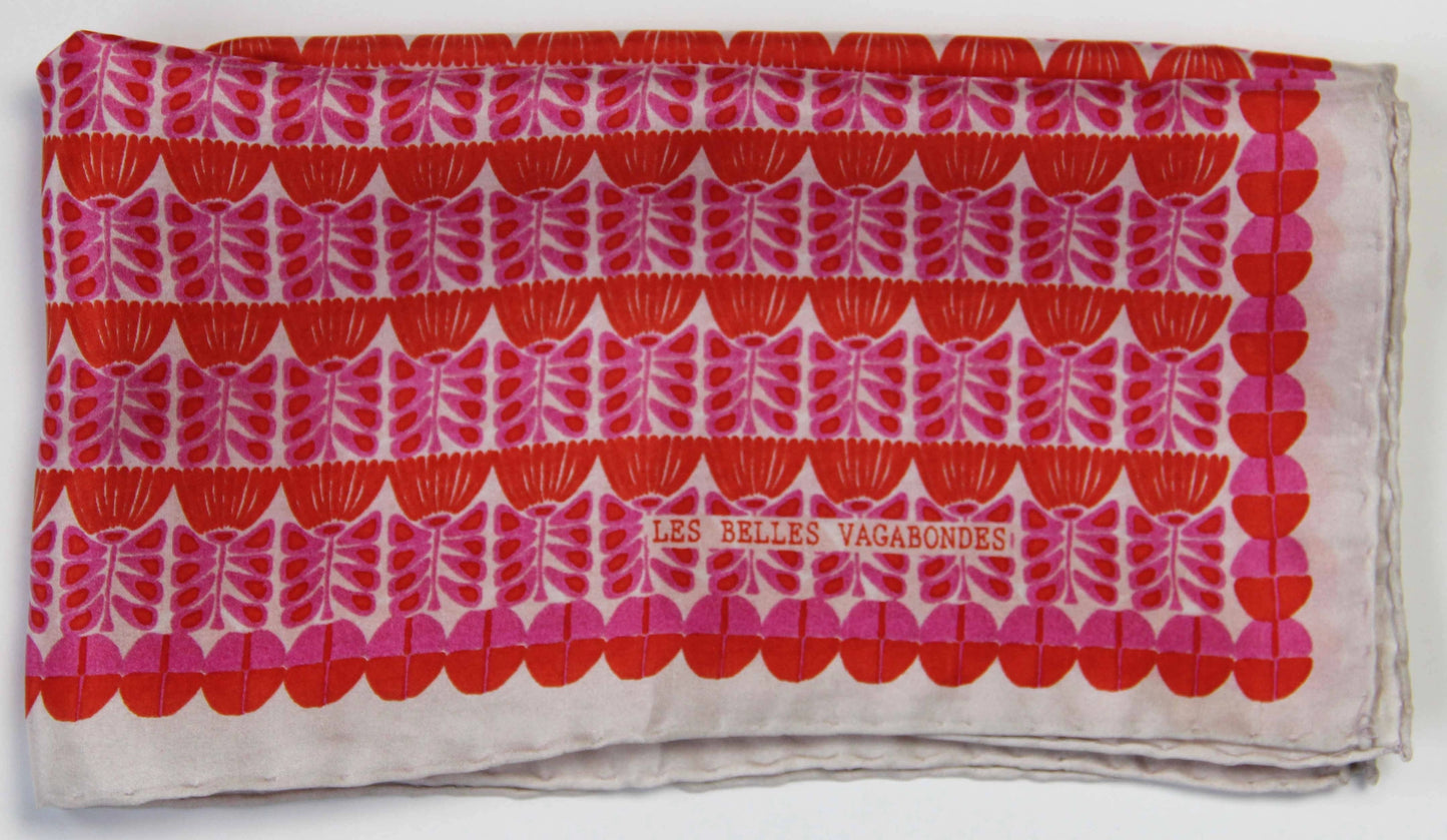 Mini Oslo Fuchsia Silk Scarf