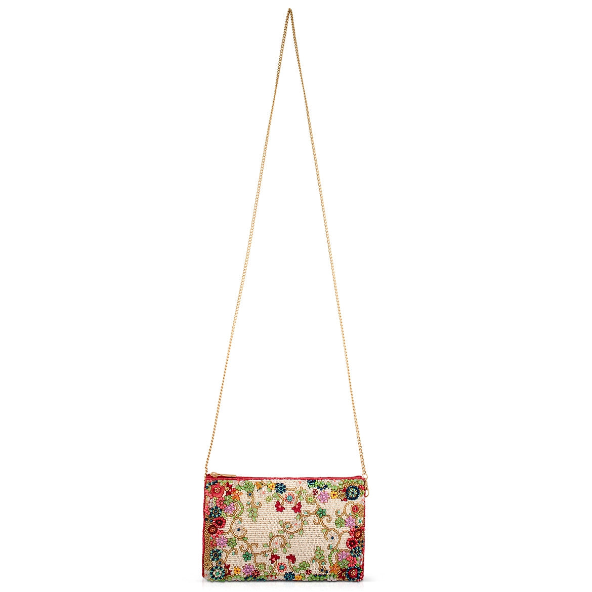 Meadow Ditsy Floral Multi Color Hand-Beaded Crossbody Bag