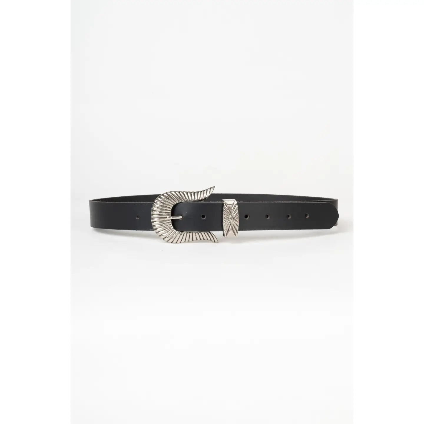 Western Black Belt - Silver Buckle