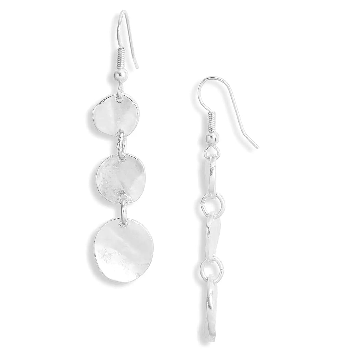 Coin Dangle Earrings - Silver