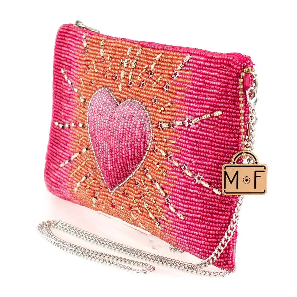 Tickled Pink Hand-Beaded Crossbody Bag