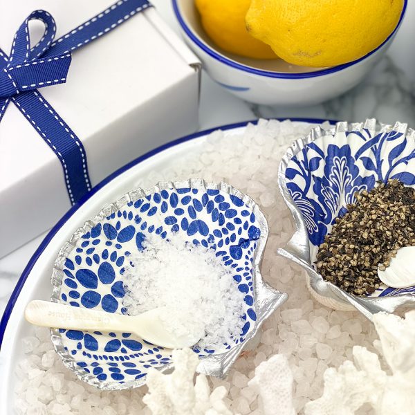 Floral Dots Scallop Shell – Silver