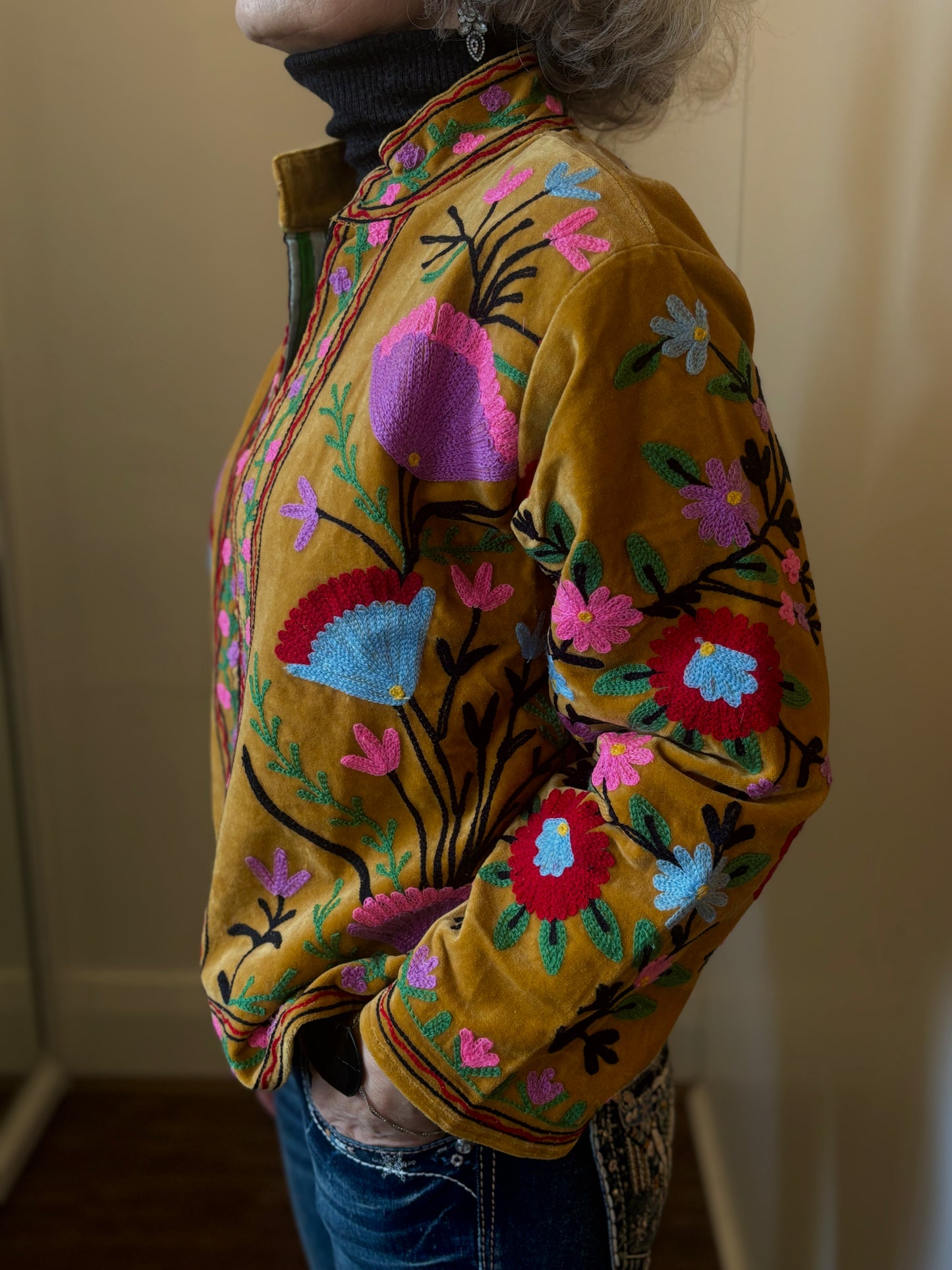 Velvet Suzani - Mustard Bloom