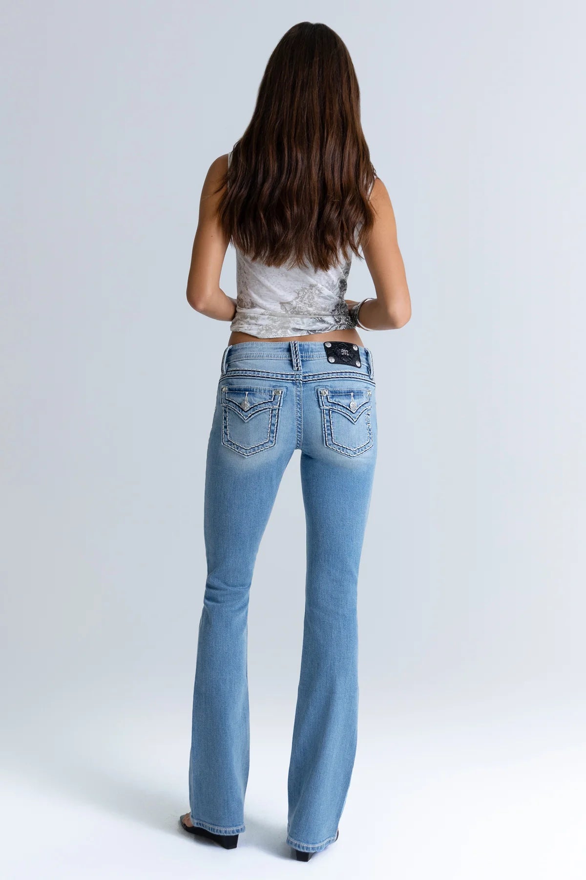 Miss Me Cleo Stitched Low Rise Bootcut Jeans 32"