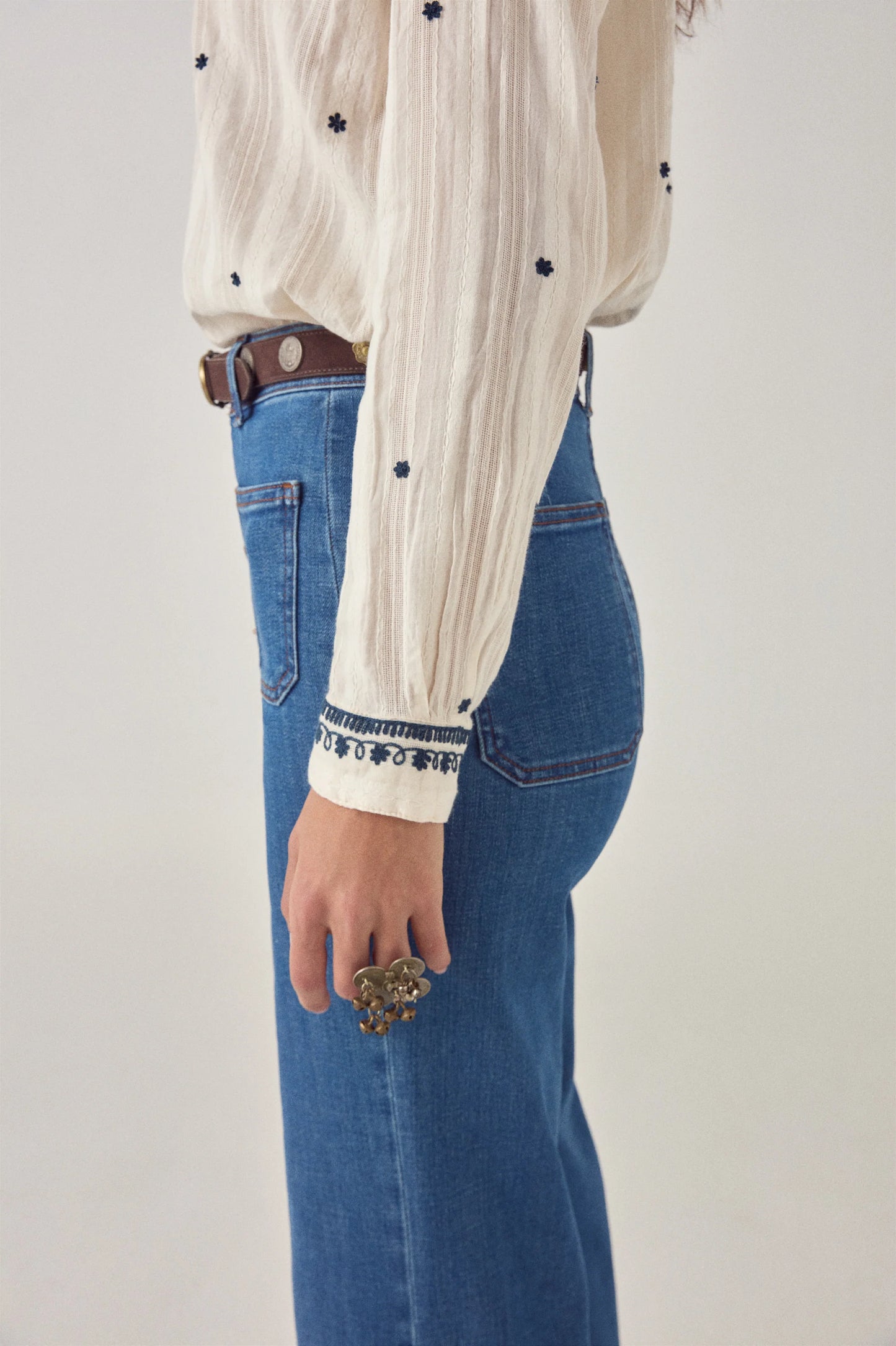 Maision Hotel Salinger Shirt - Cream Indigo