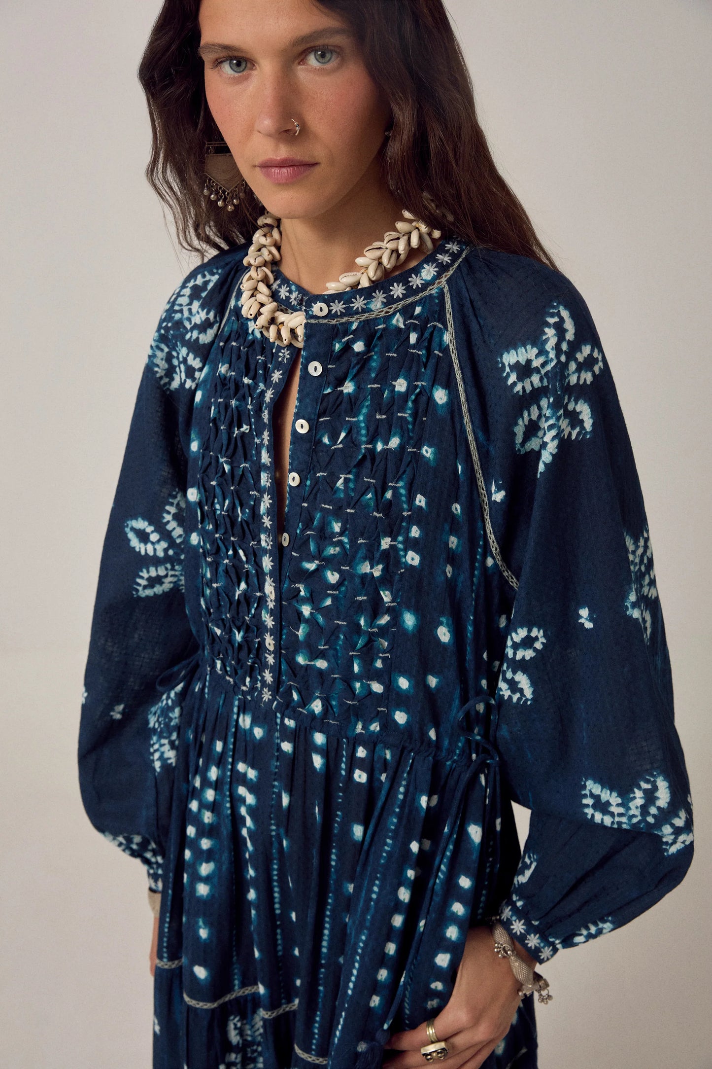 Maison Hotel Kumo Dress - Shibori Ink