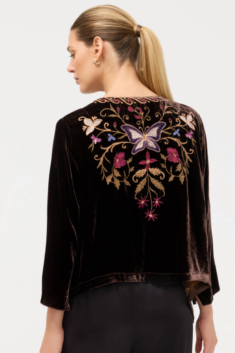 Carminia Velvet Bolero - Dark Chocolate
