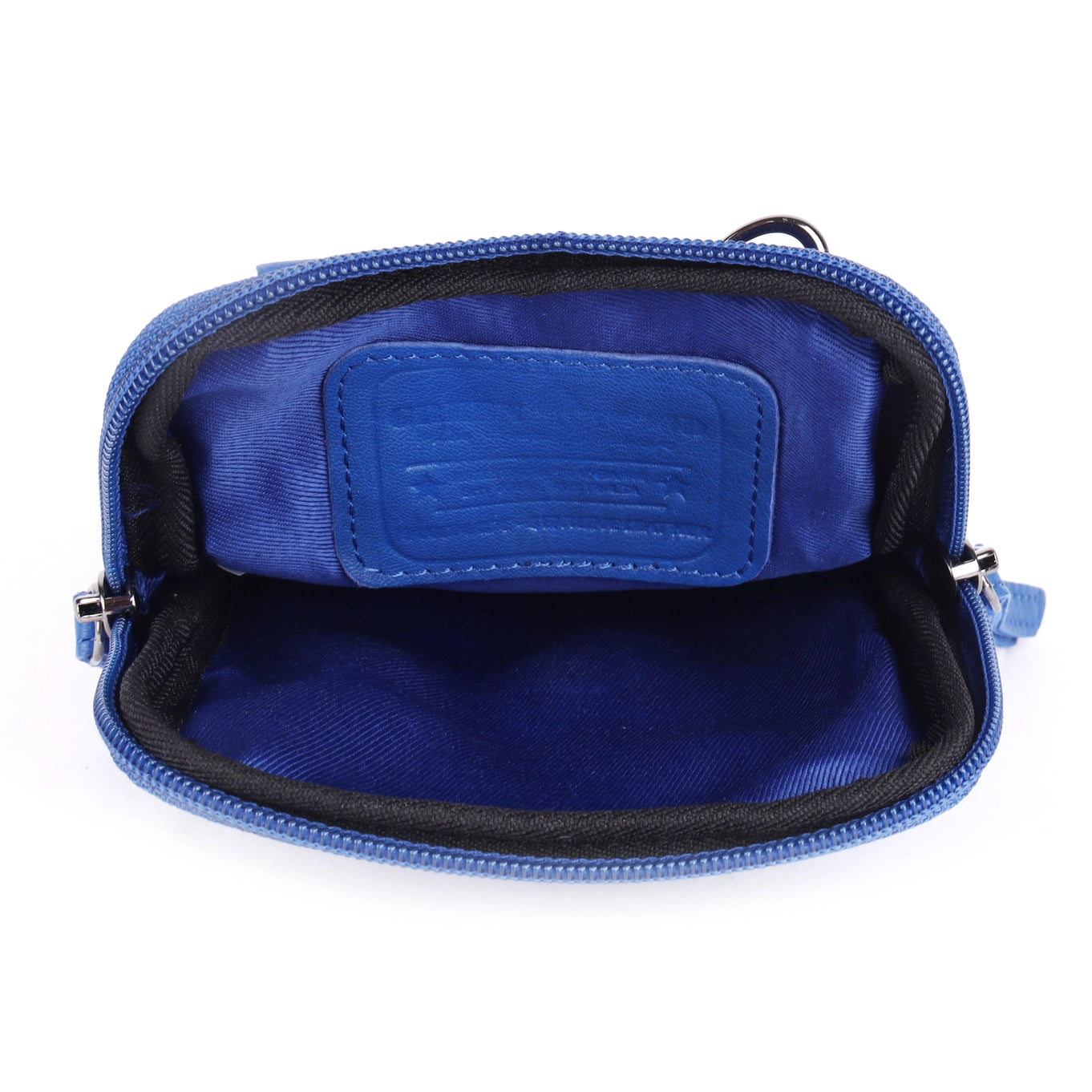 Cleo Blue Leather Phone Crossbody Bag