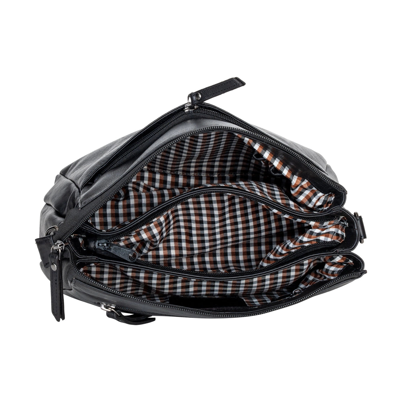 Leather Shoulder Bag June Black