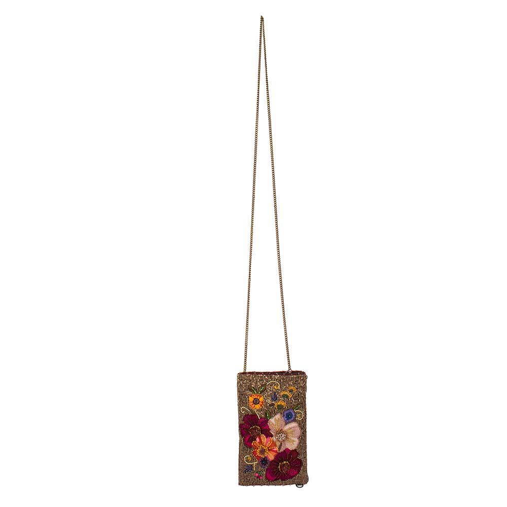 Budding Romance Hand-Beaded Crossbody Bag