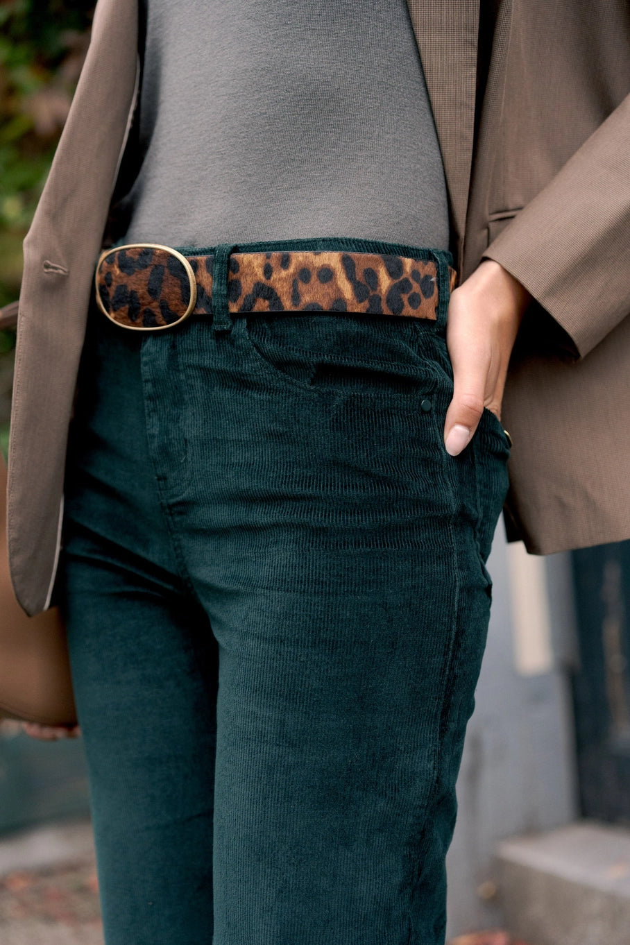 Ava Velvet Pants - Fir Green