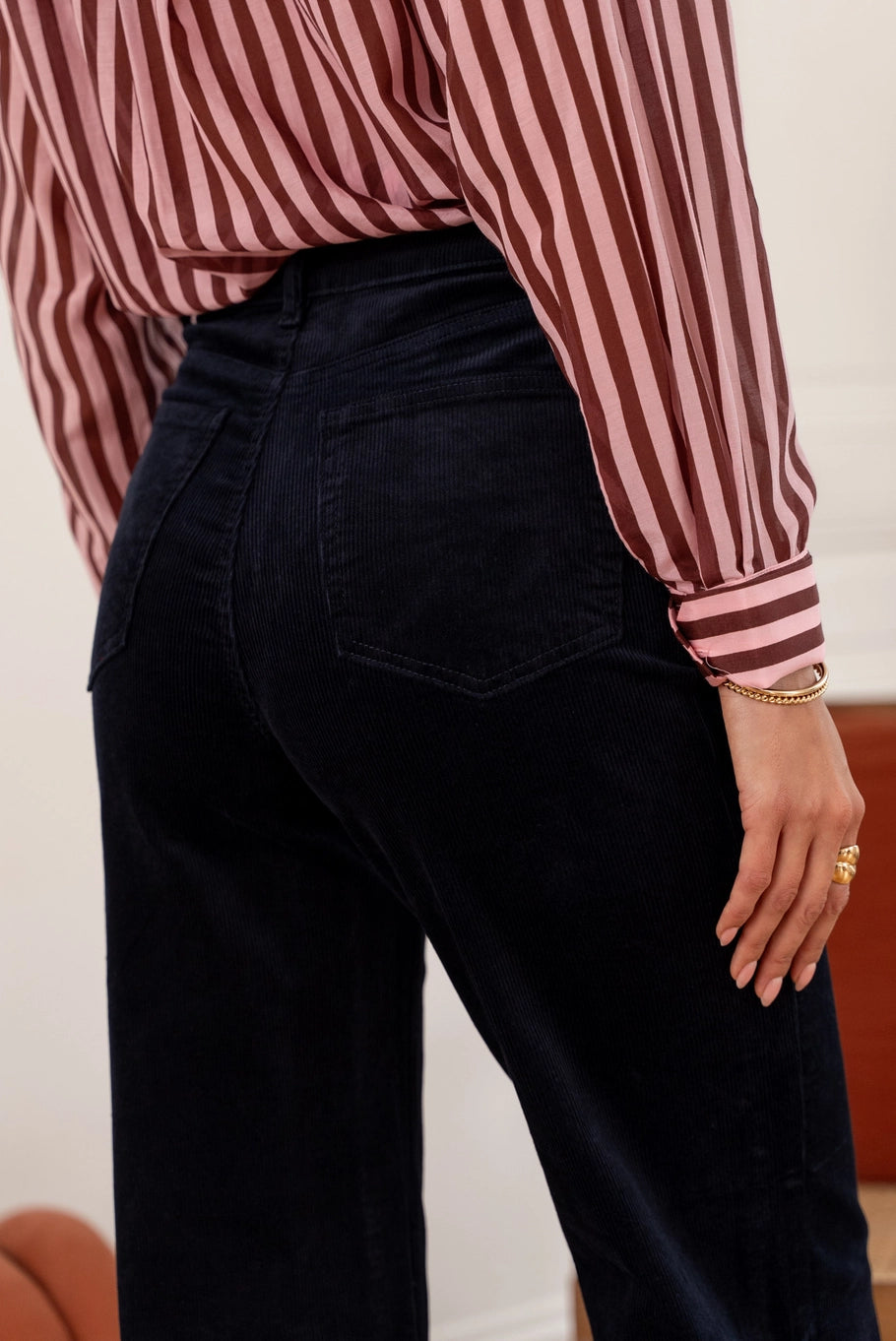 Ava Velvet Pants - Navy