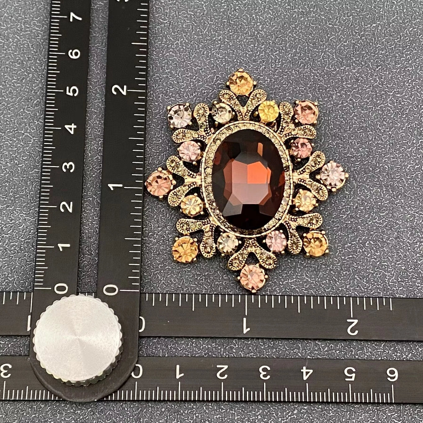 Vintage Sparkling Glass & Rhinestone Snowflake Brooch