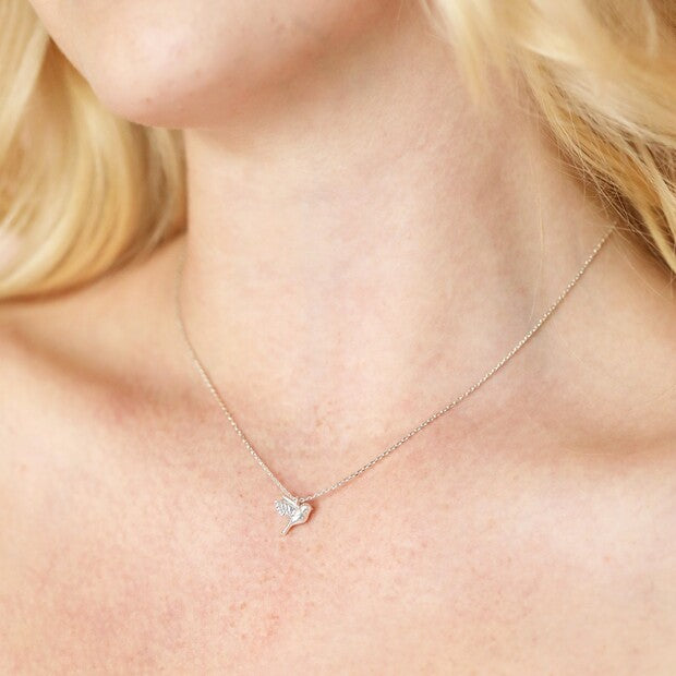 Delicate Bird Pendant Necklace in Silver