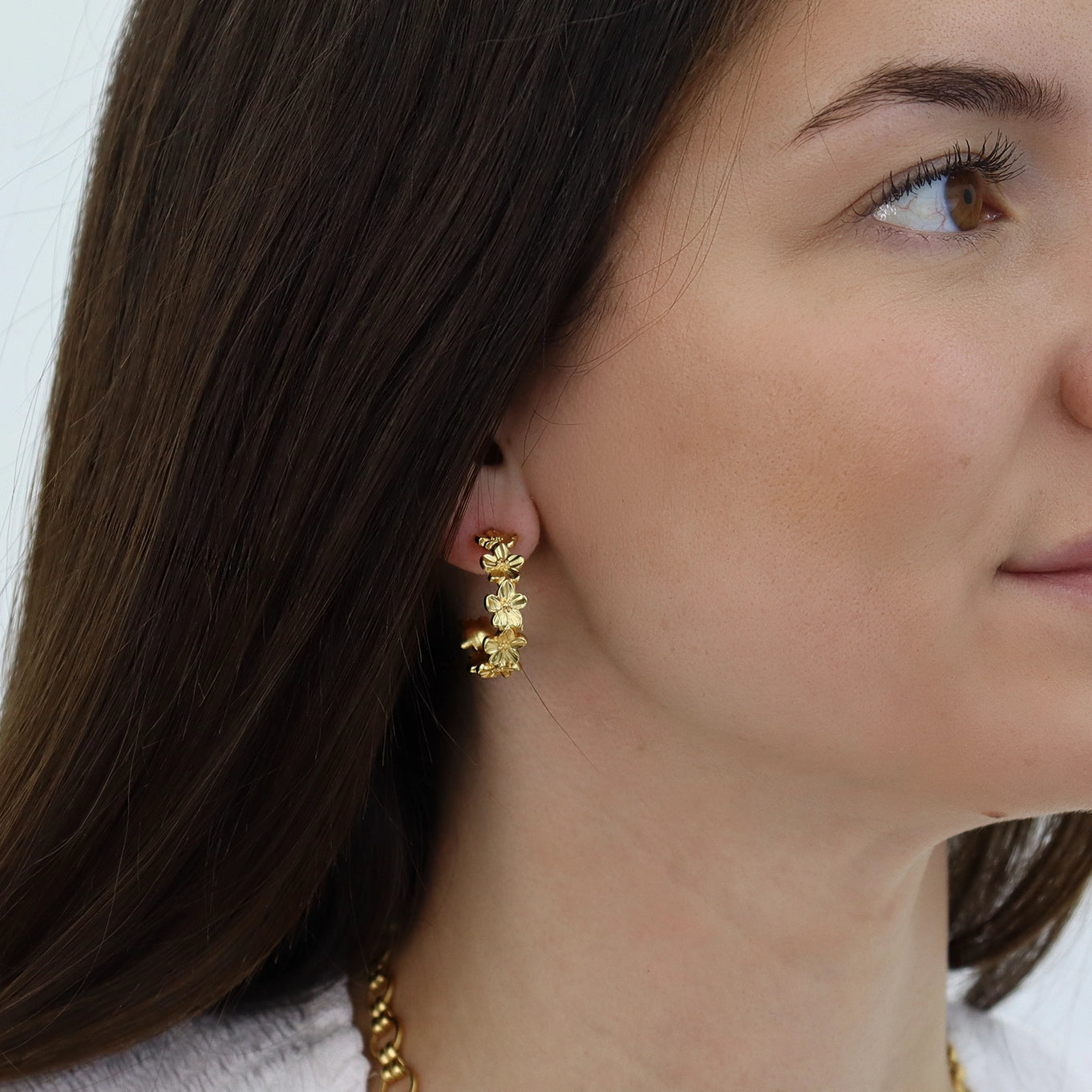 Floral Hoop Earrings