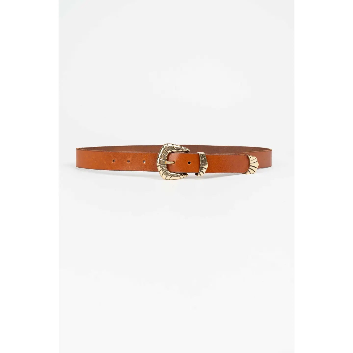 Western Brown Belt - Gold Buckle