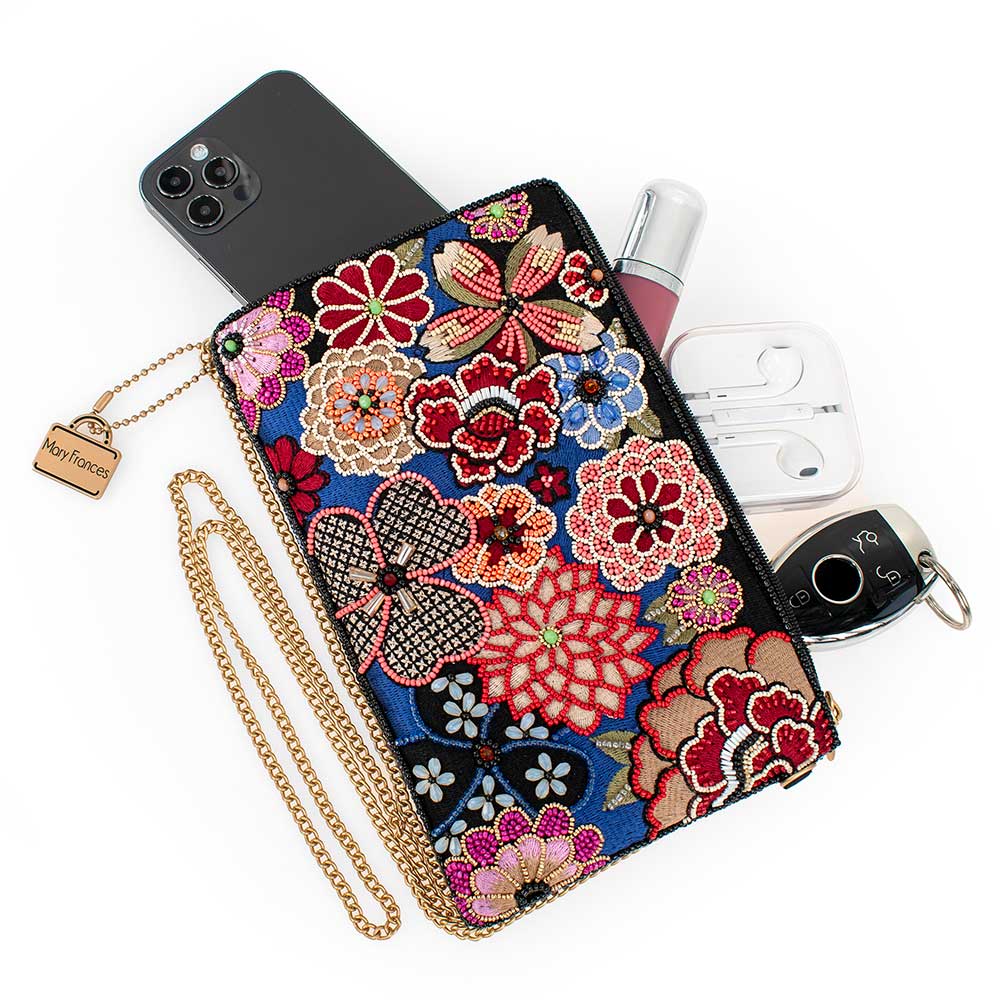 Ambrosia Floral Hand-Beaded Crossbody Bag