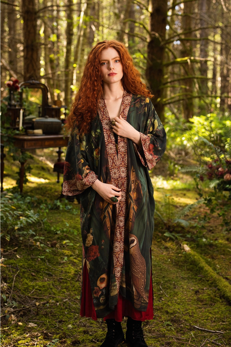 Solstice Opera Duster Kimono Robe w/ Persephone & Moon