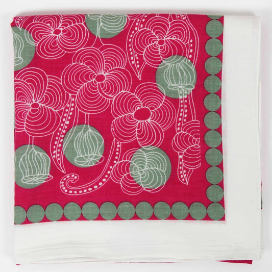Burma Fuchsia Cotton Square Scarf