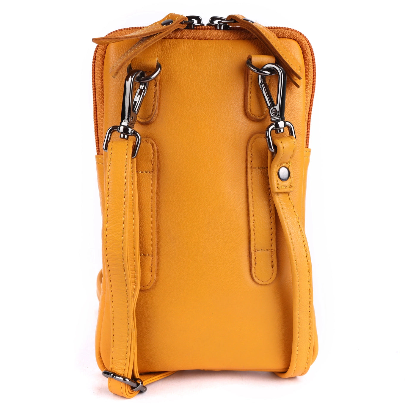 Cleo Yellow Leather Phone Crossbody Bag