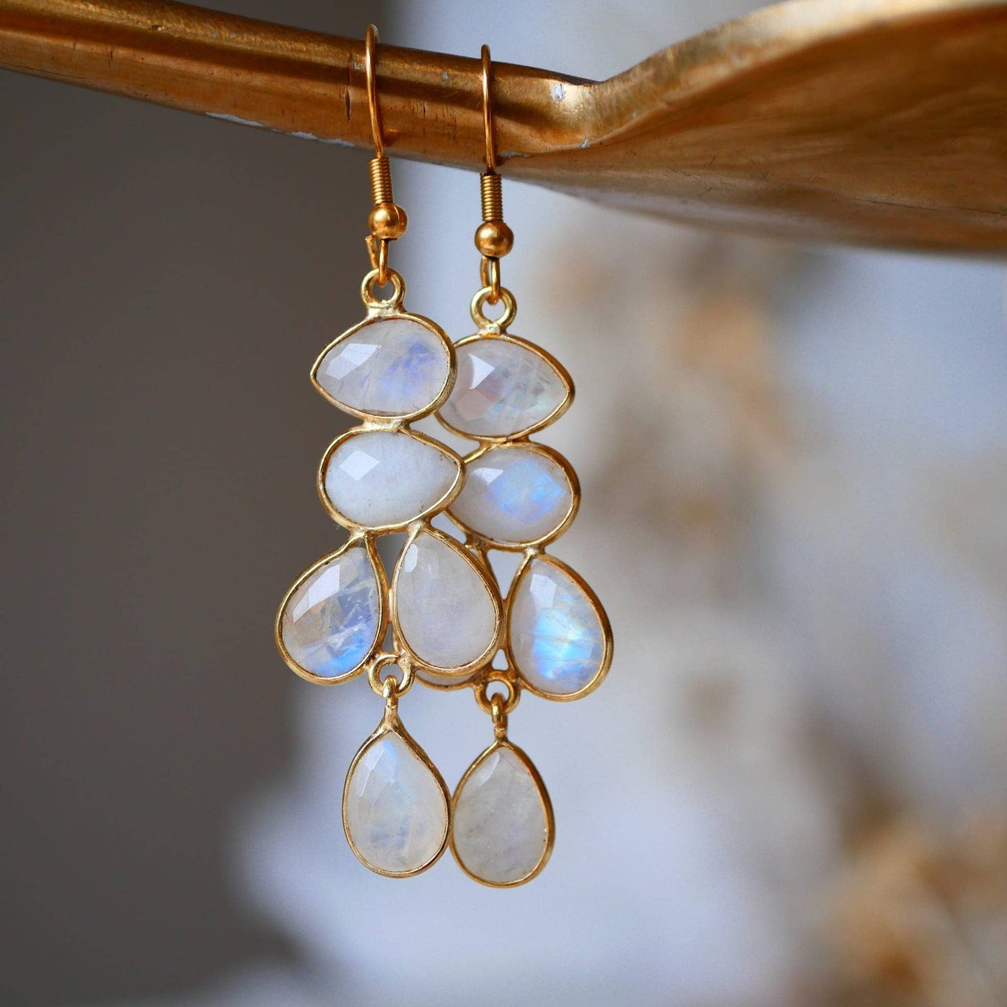 Mayra Rainbow Moonstone Earrings