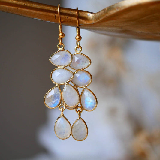 Mayra Rainbow Moonstone Earrings
