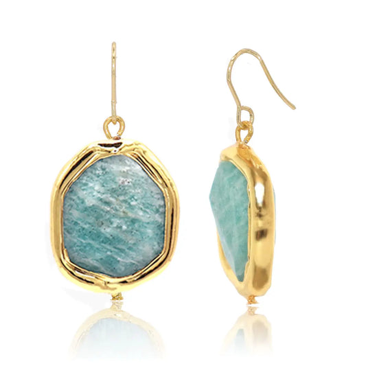 Elegant Amazonite Stone Drop Earrings