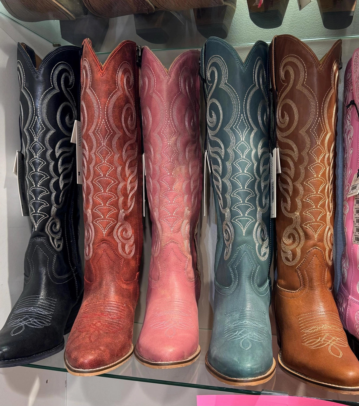 Black Leather Cowgirl Boots