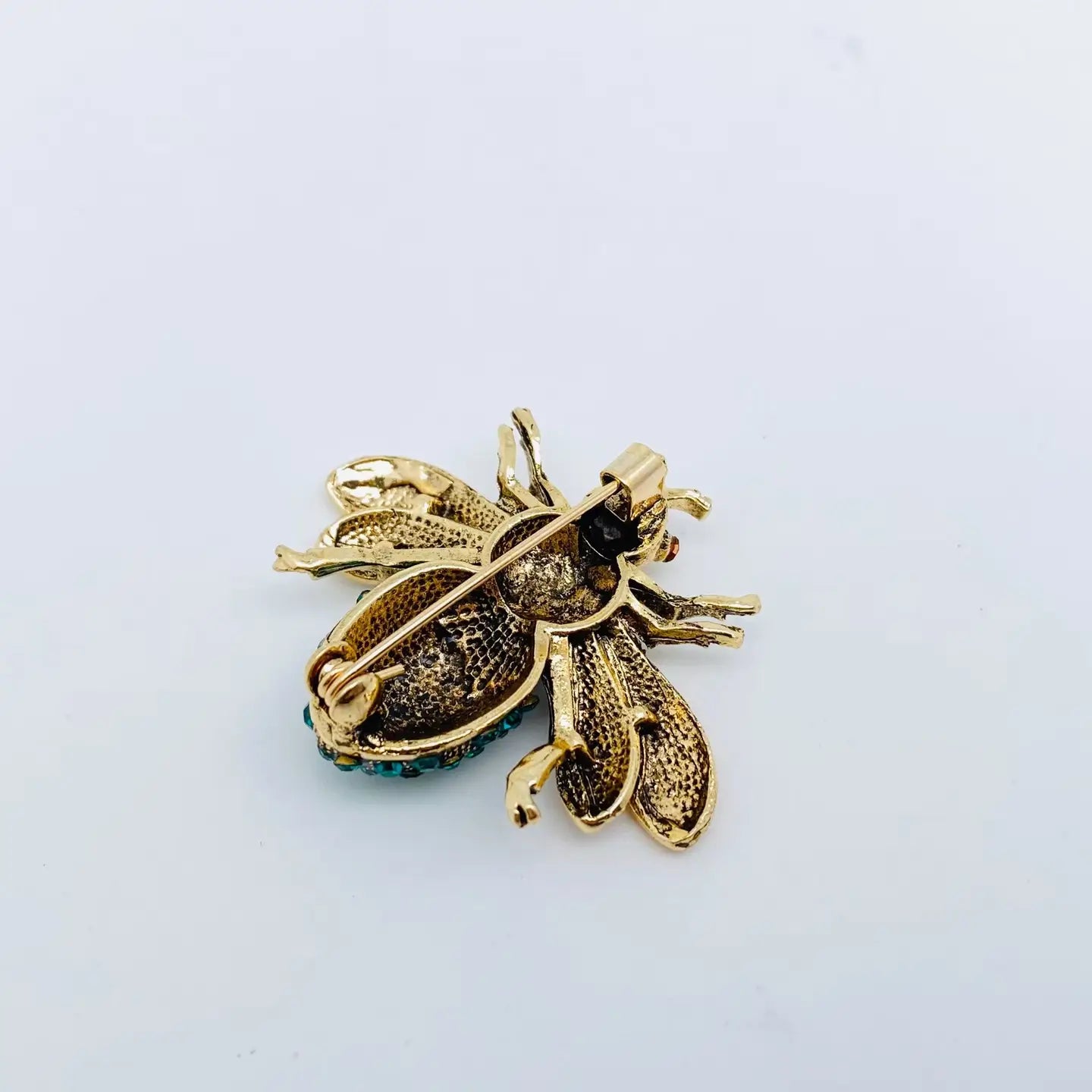 Metal Rhinestone Bee Brooch