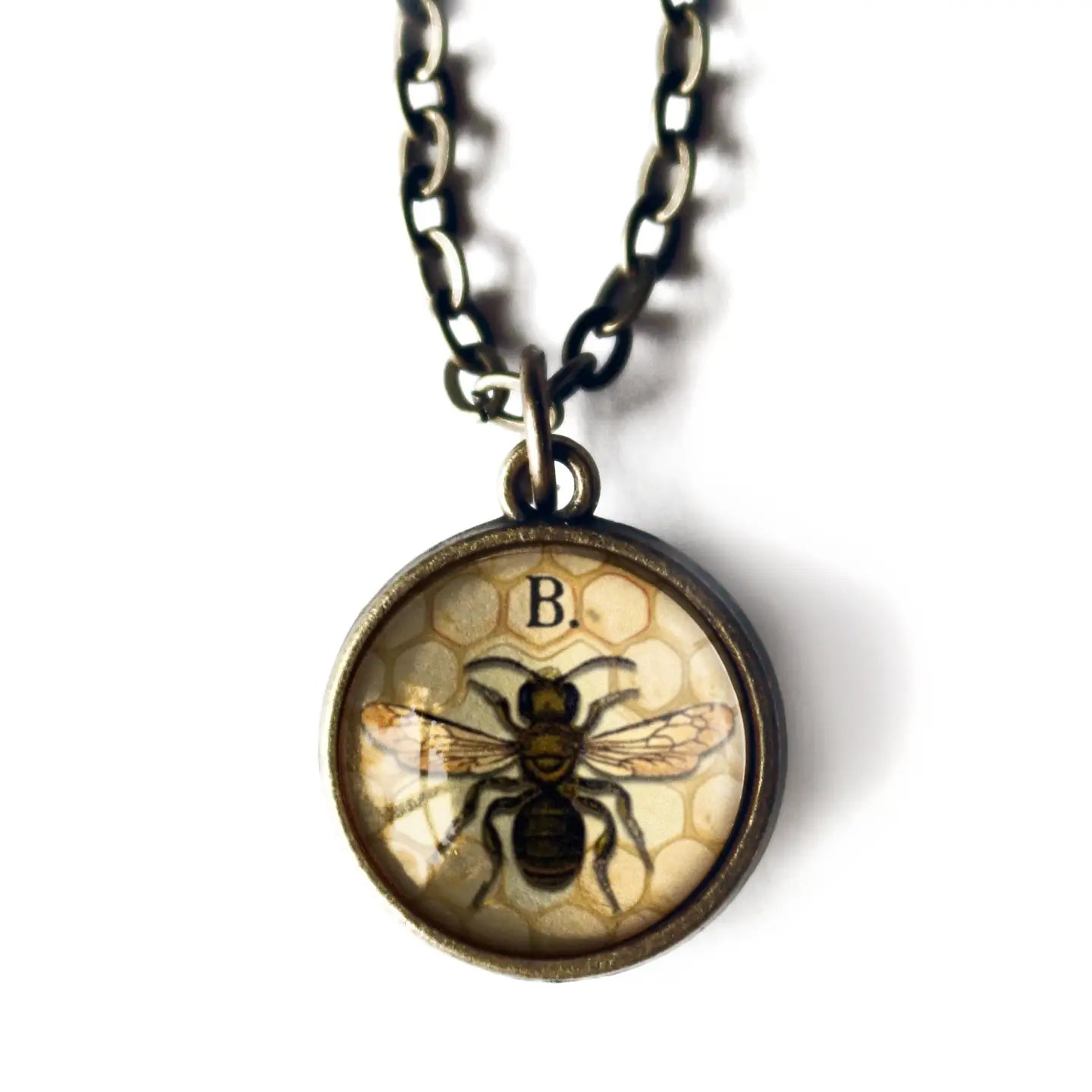 Honey or Worker Bee Simple Reversible Pendant Necklace