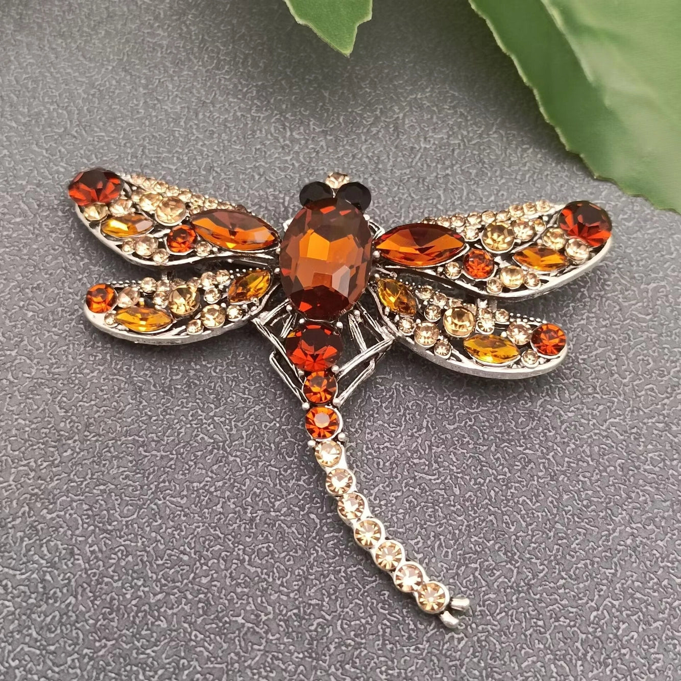 Rhinestone Dragonfly Brooch (Small)