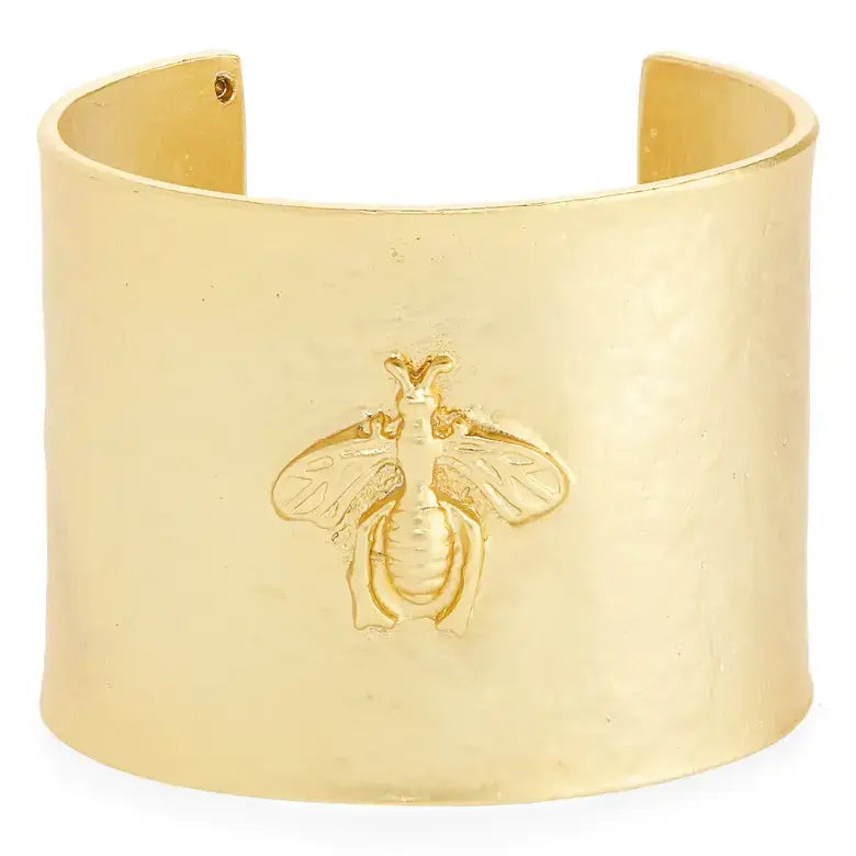 Bee Design Hammered Cuff Bracelet