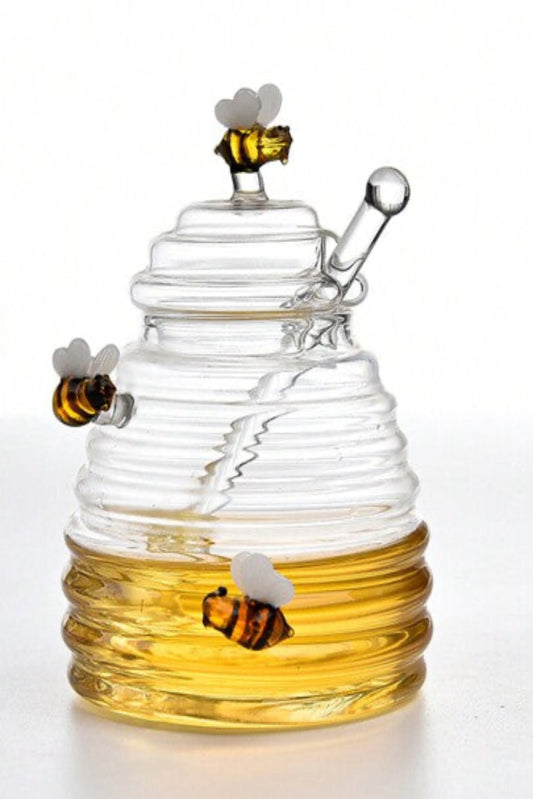 Glass Honey Pot