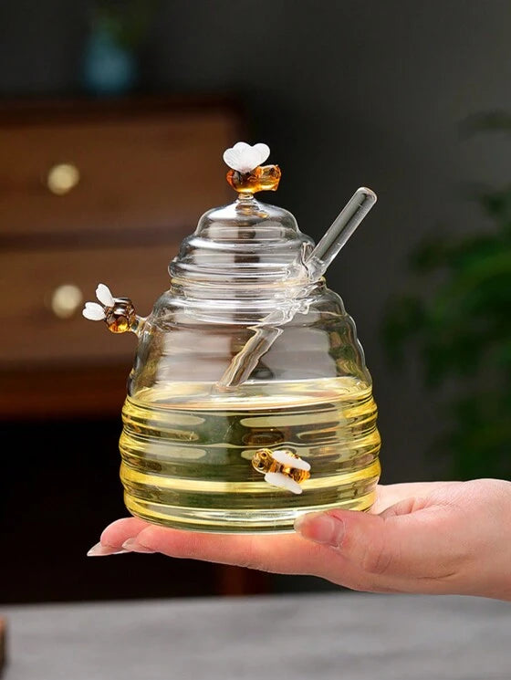 Glass Honey Pot