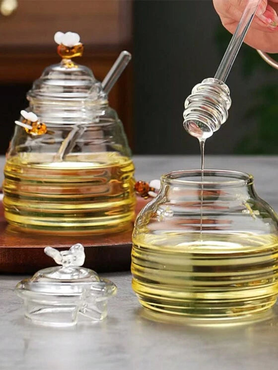 Glass Honey Pot