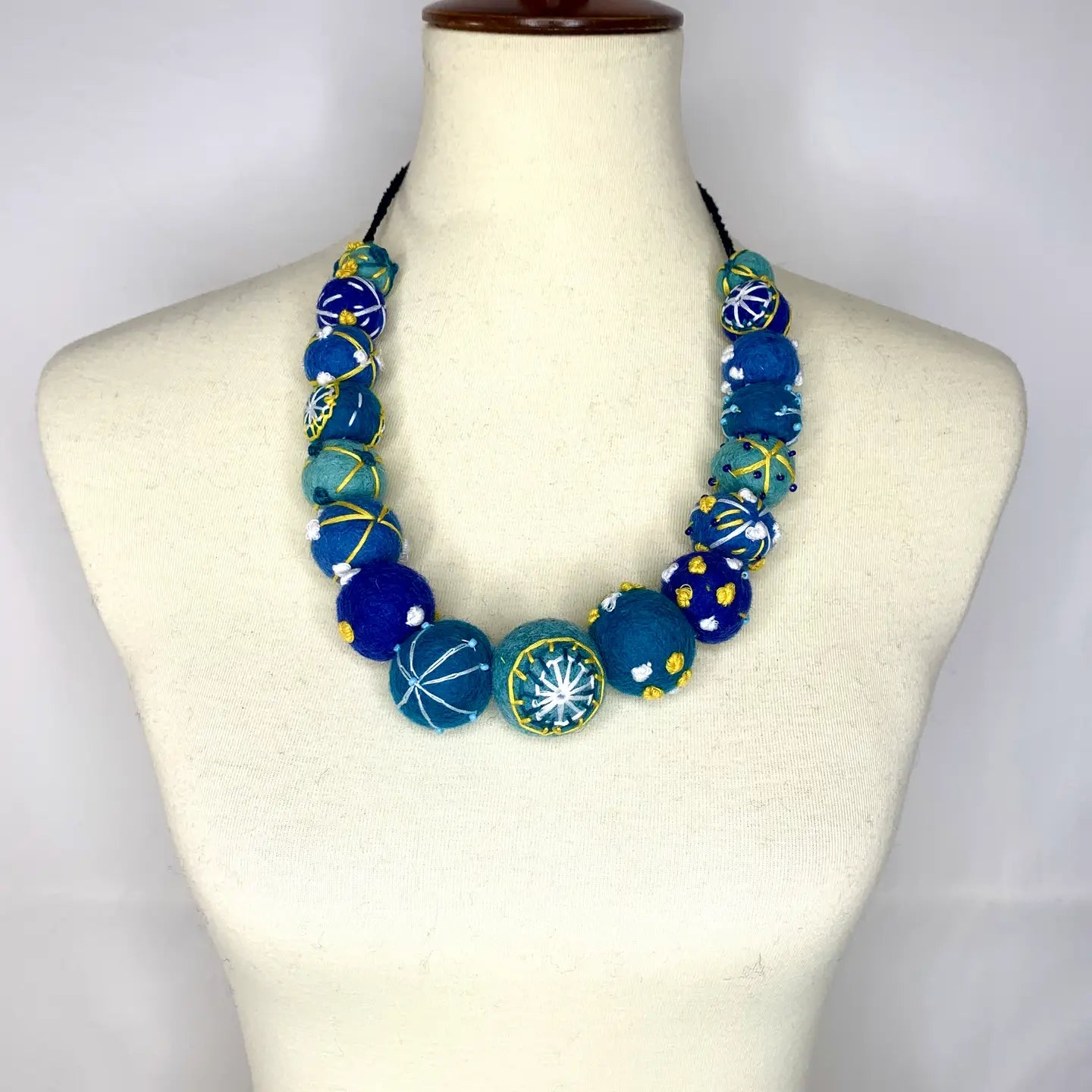 Felt Necklace - Blue