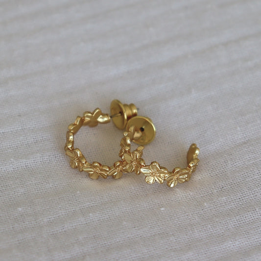 Floral Hoop Earrings