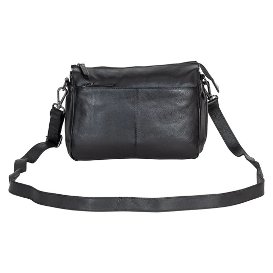 Leather Shoulder Bag June Black