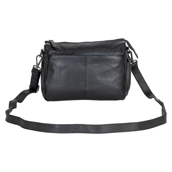Leather Shoulder Bag June Black