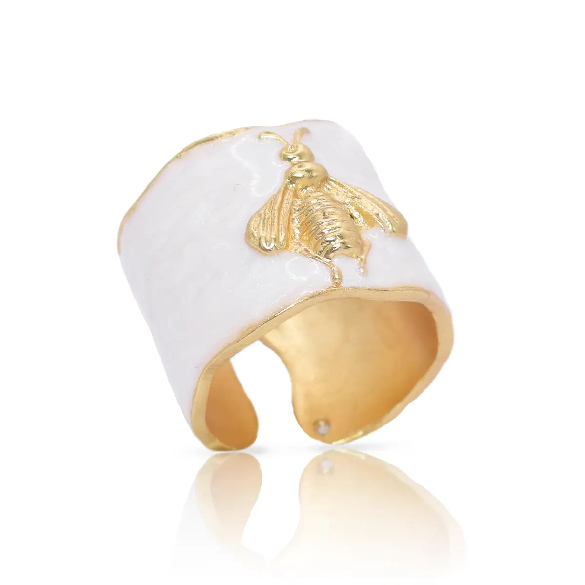 Bumblebee Ring (White Enamel)