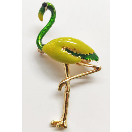 Aratta Flamingo Brooch (Green)