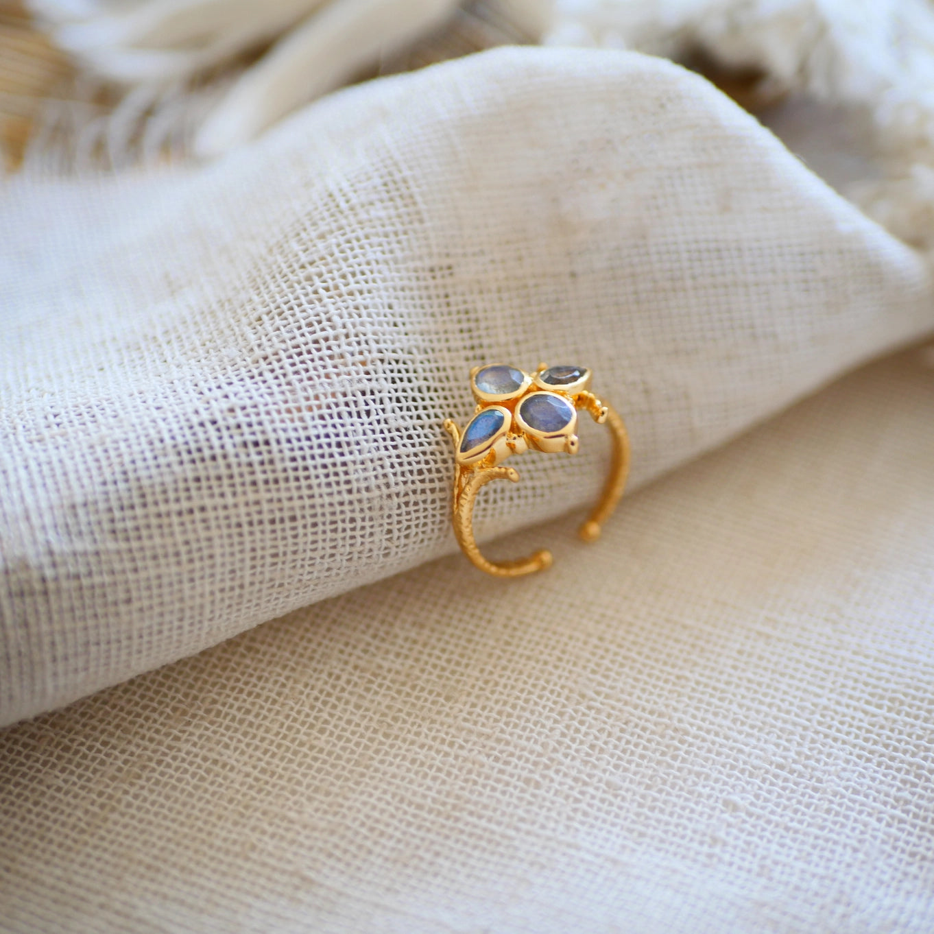 Adjustable Basanti Labradorite Ring